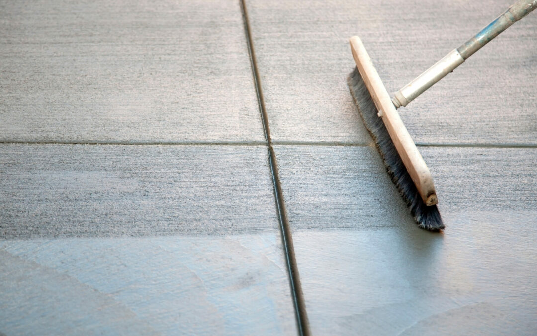 Broom Finishing a Concrete Slab in Nampa, Idaho with a Horsehair Broom