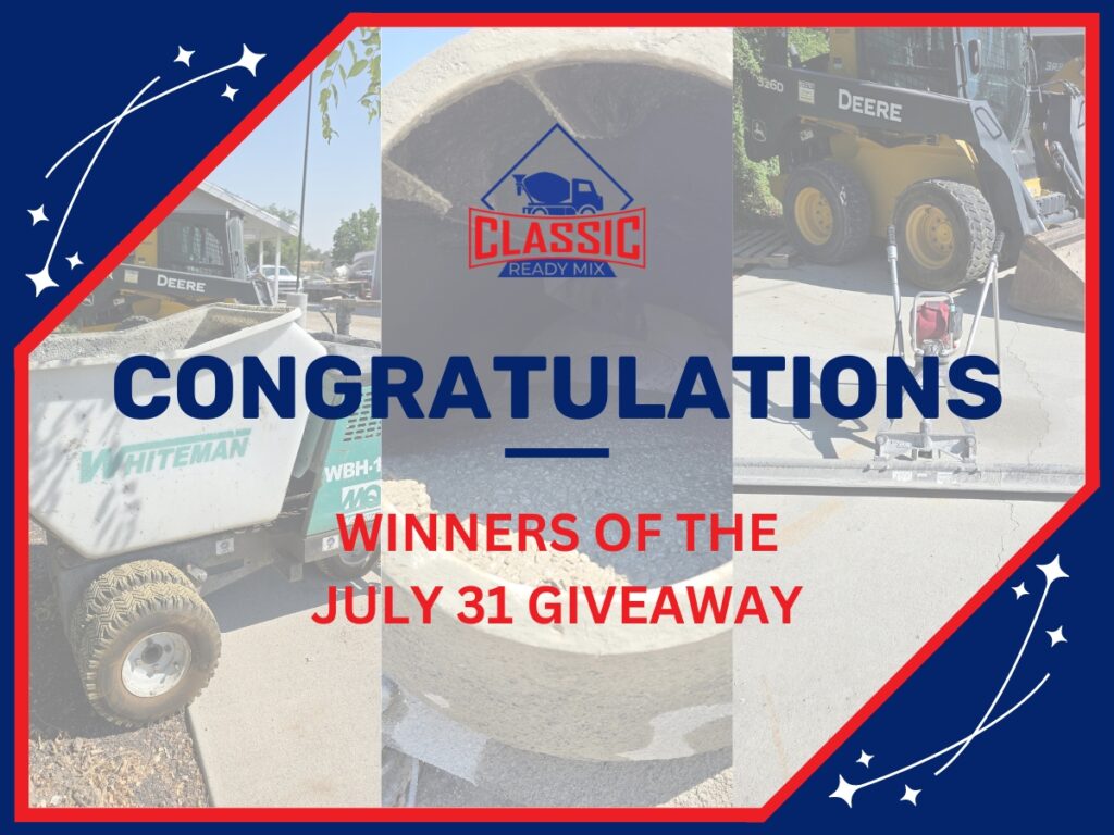 Classic Ready-Mix Winners of Mix Month July 31
